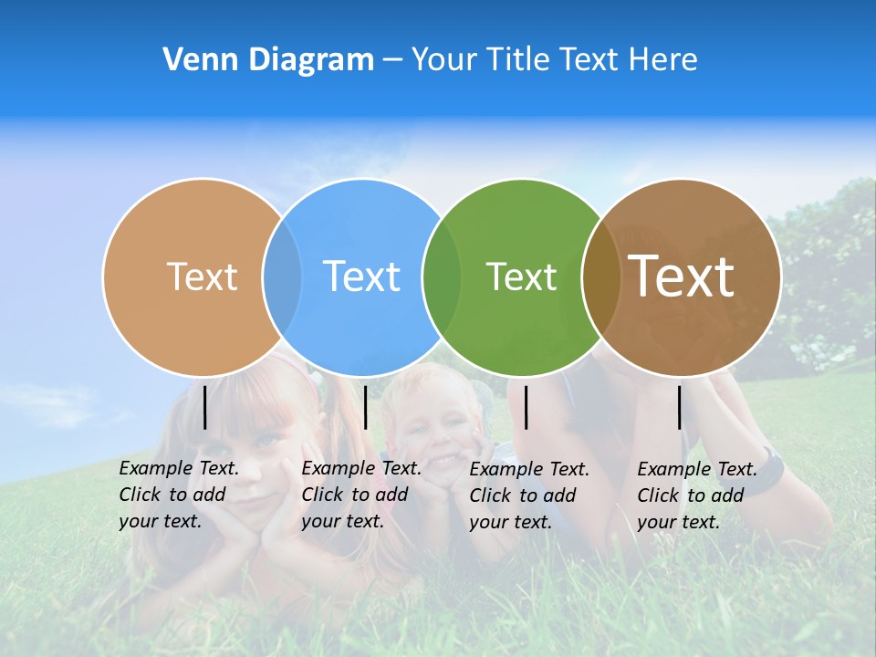 A Group Of Children Laying In The Grass PowerPoint Template