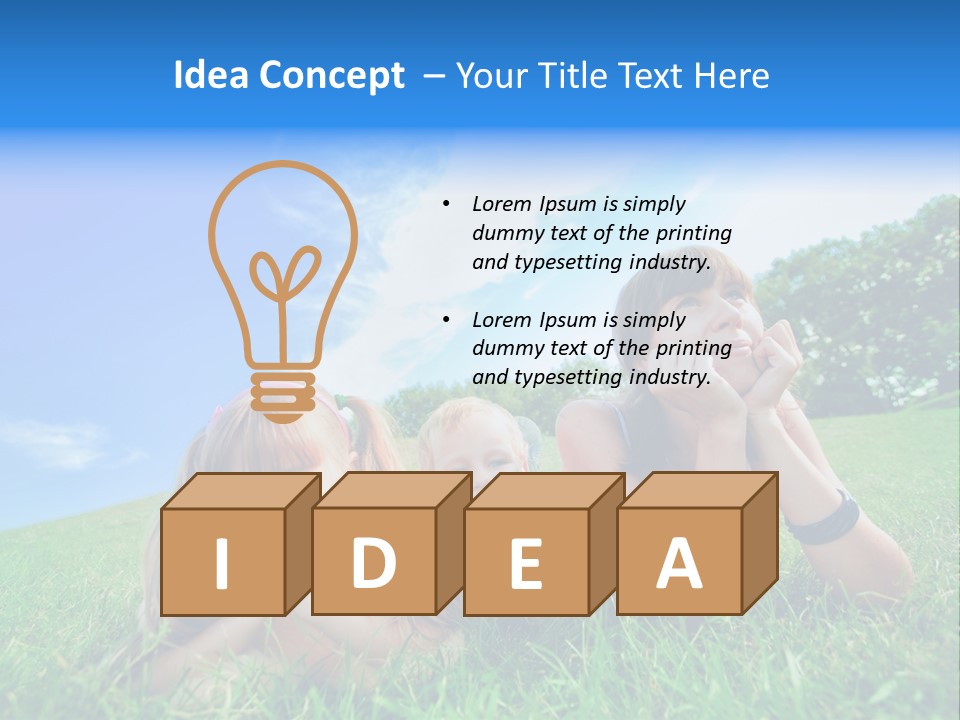 A Group Of Children Laying In The Grass PowerPoint Template