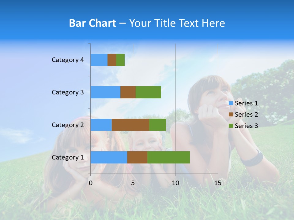 A Group Of Children Laying In The Grass PowerPoint Template