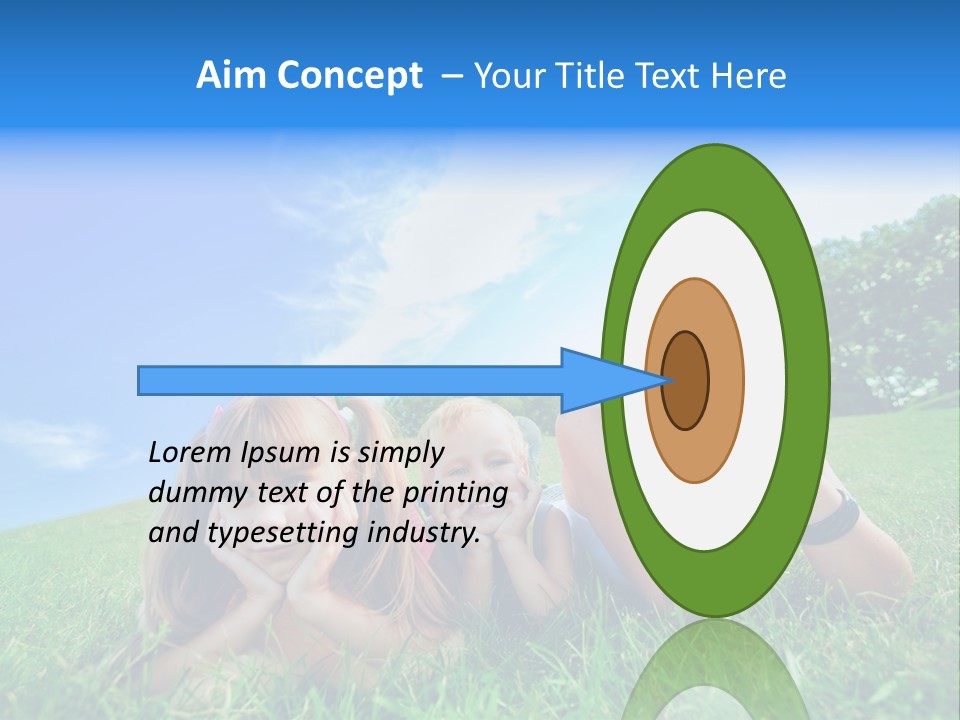 A Group Of Children Laying In The Grass PowerPoint Template