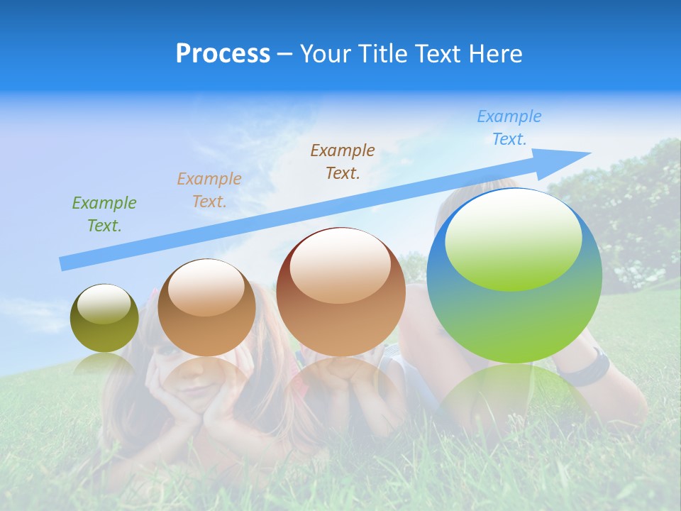 A Group Of Children Laying In The Grass PowerPoint Template