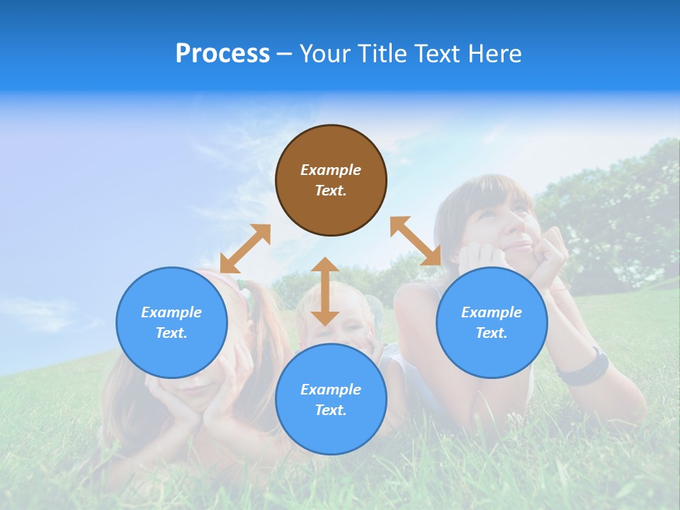 A Group Of Children Laying In The Grass PowerPoint Template