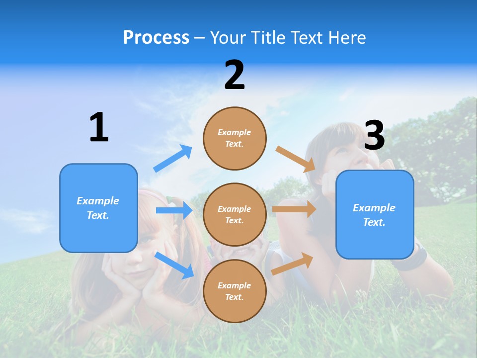 A Group Of Children Laying In The Grass PowerPoint Template