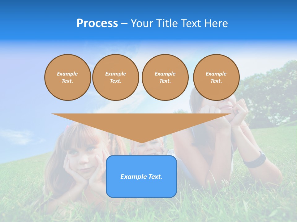 A Group Of Children Laying In The Grass PowerPoint Template