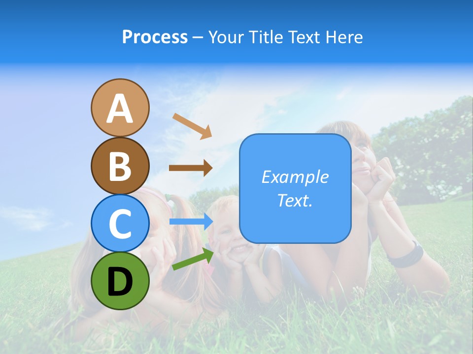 A Group Of Children Laying In The Grass PowerPoint Template