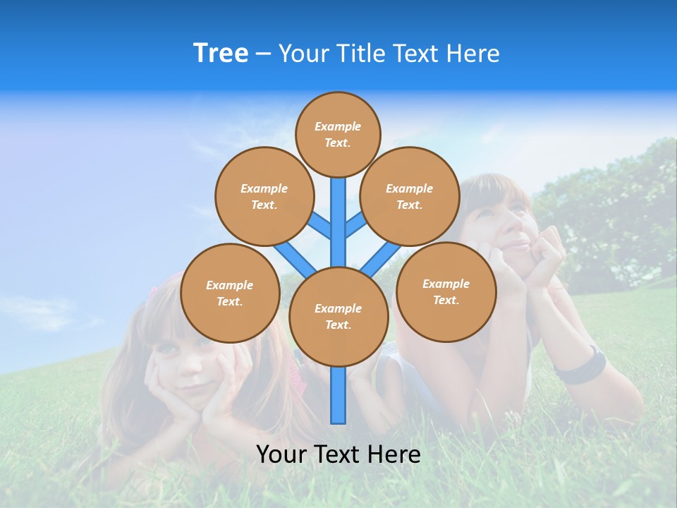 A Group Of Children Laying In The Grass PowerPoint Template