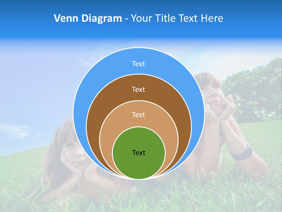 A Group Of Children Laying In The Grass PowerPoint Template
