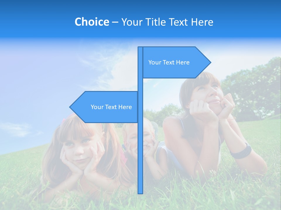 A Group Of Children Laying In The Grass PowerPoint Template