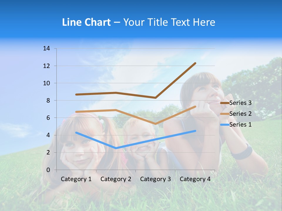 A Group Of Children Laying In The Grass PowerPoint Template