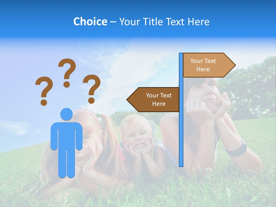 A Group Of Children Laying In The Grass PowerPoint Template