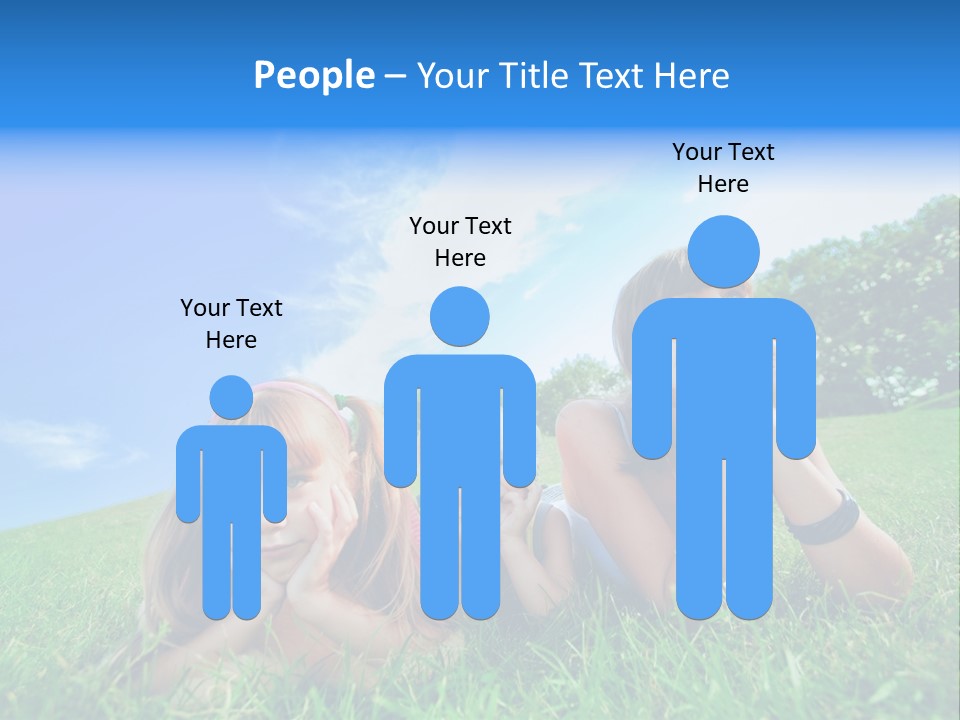 A Group Of Children Laying In The Grass PowerPoint Template