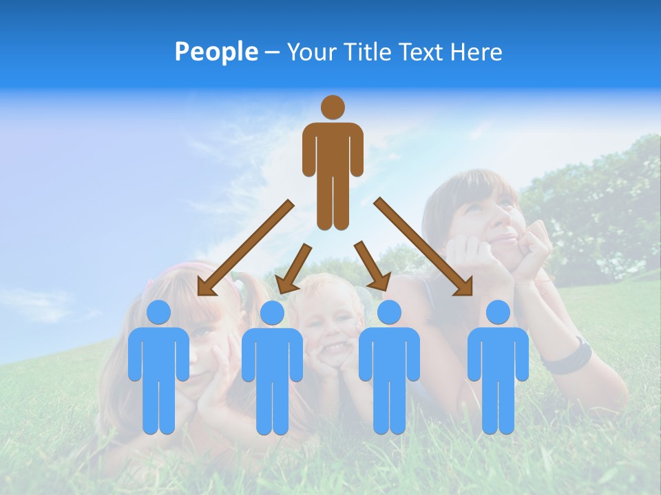 A Group Of Children Laying In The Grass PowerPoint Template