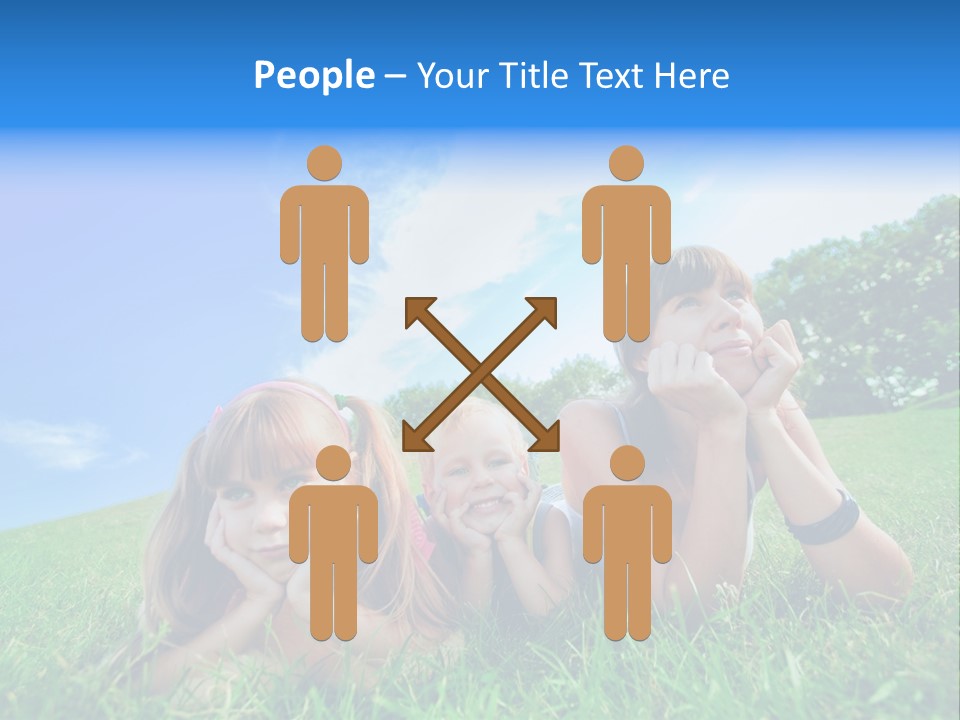 A Group Of Children Laying In The Grass PowerPoint Template