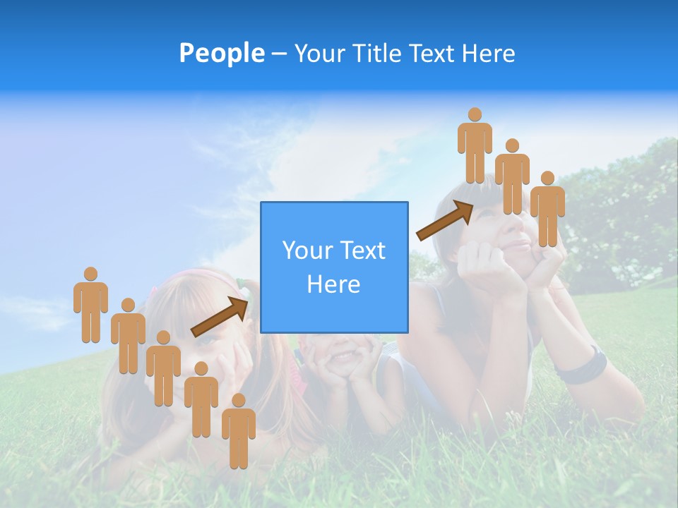 A Group Of Children Laying In The Grass PowerPoint Template