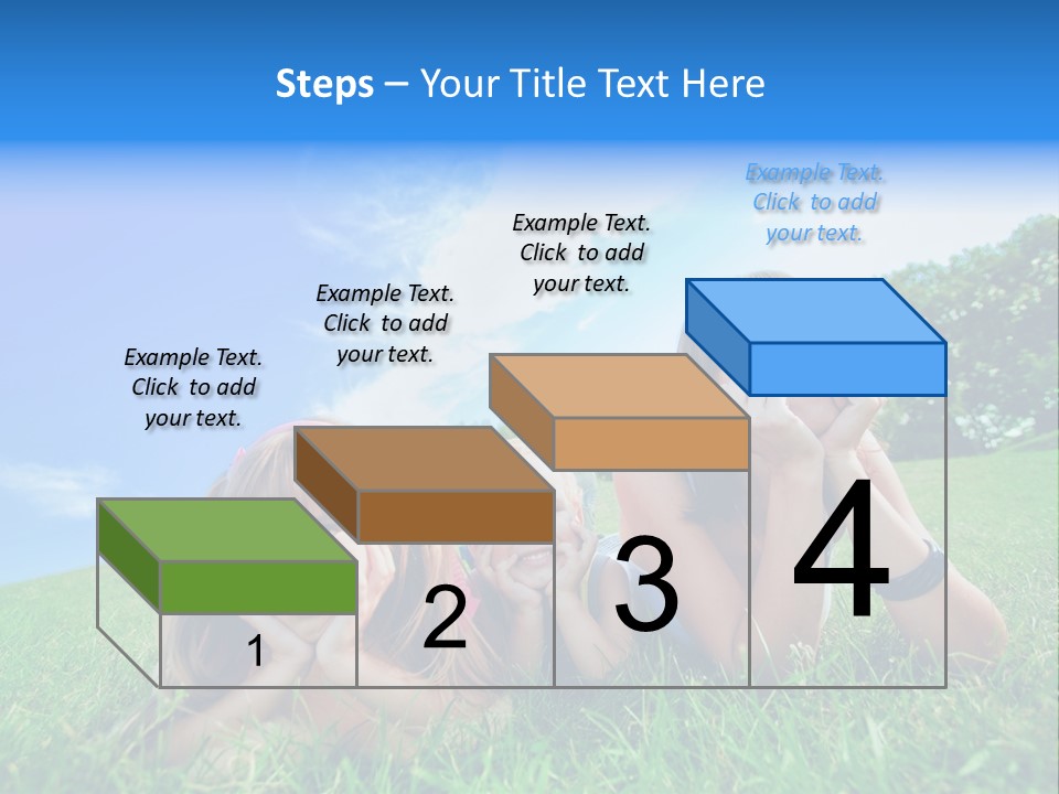 A Group Of Children Laying In The Grass PowerPoint Template