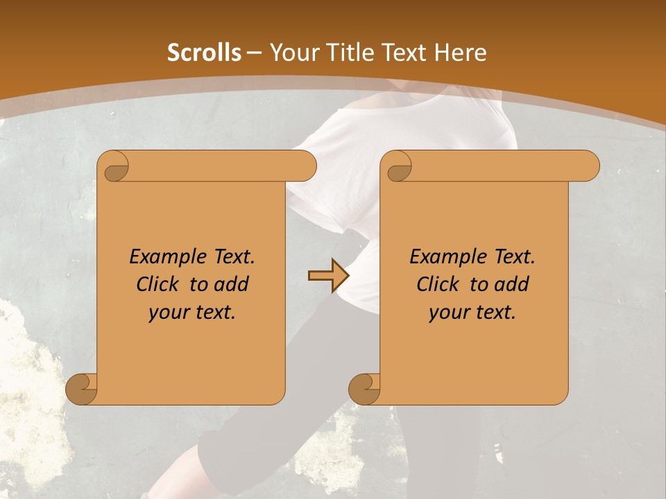 A Woman Is Dancing On A Wooden Floor PowerPoint Template