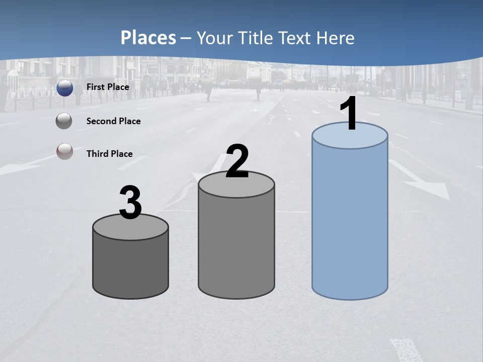 An Empty Street With People Walking On It PowerPoint Template