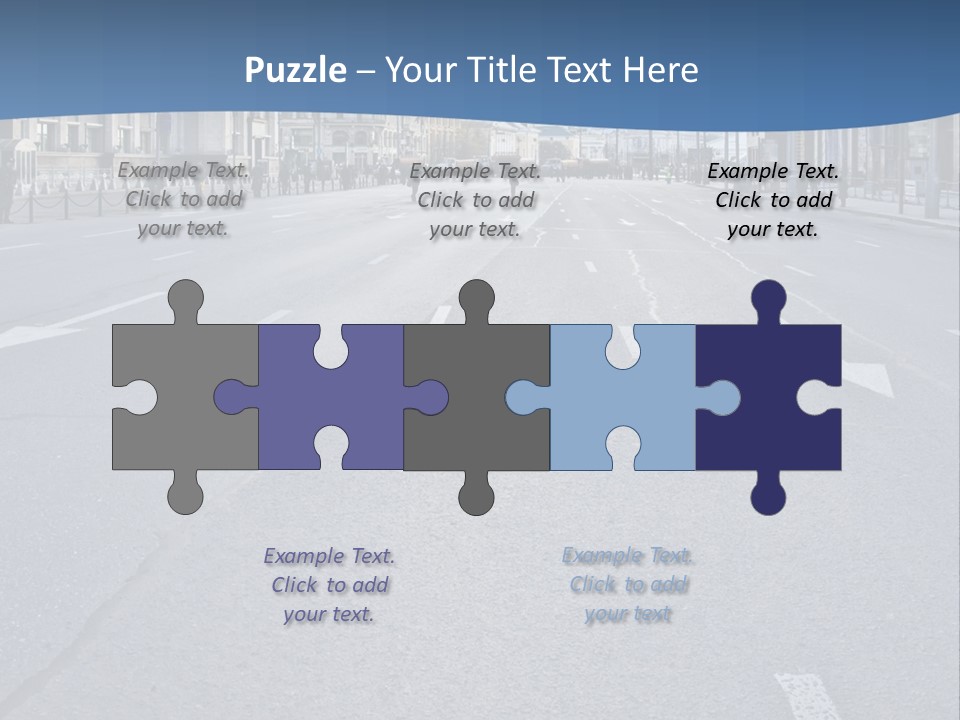 An Empty Street With People Walking On It PowerPoint Template