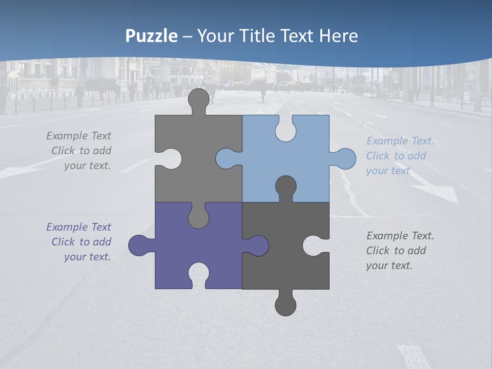 An Empty Street With People Walking On It PowerPoint Template