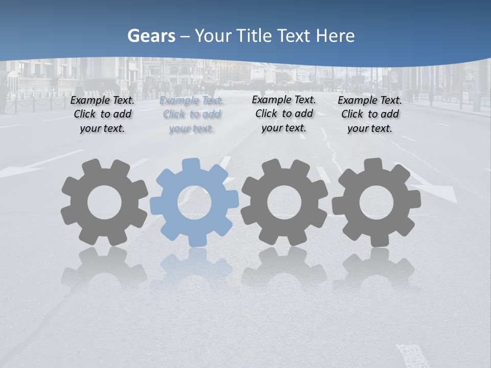 An Empty Street With People Walking On It PowerPoint Template