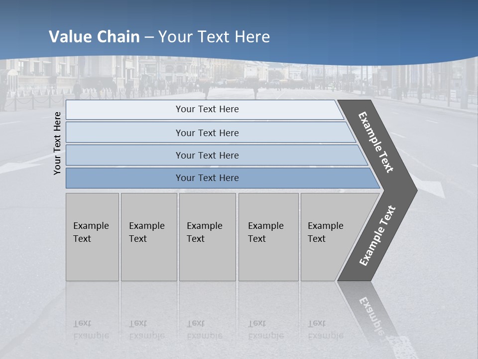 An Empty Street With People Walking On It PowerPoint Template