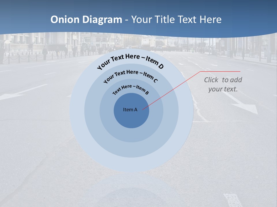 An Empty Street With People Walking On It PowerPoint Template