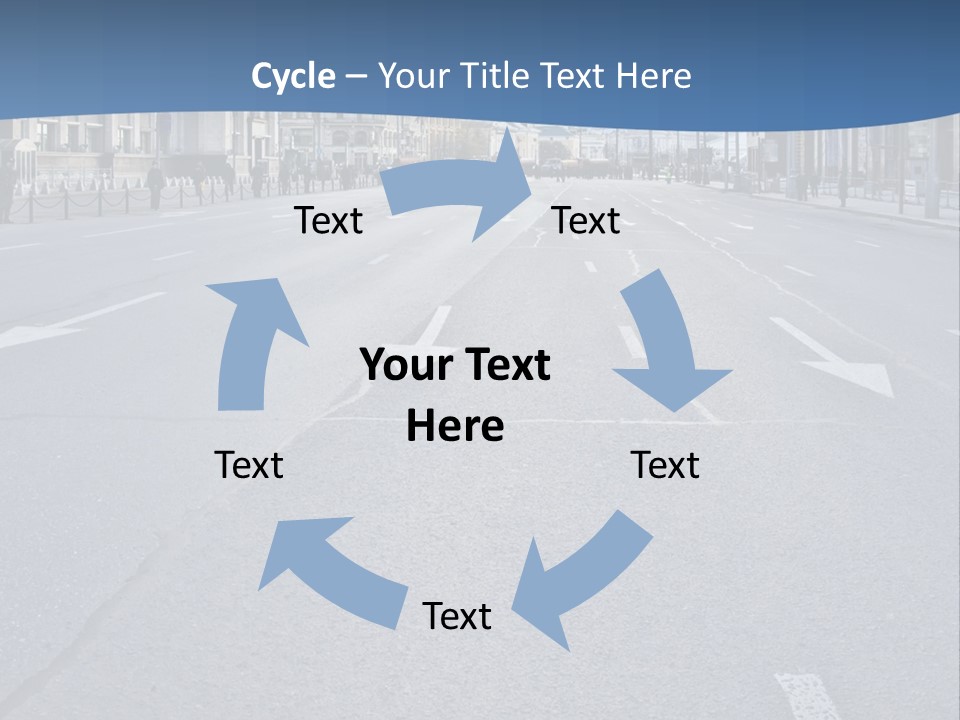 An Empty Street With People Walking On It PowerPoint Template