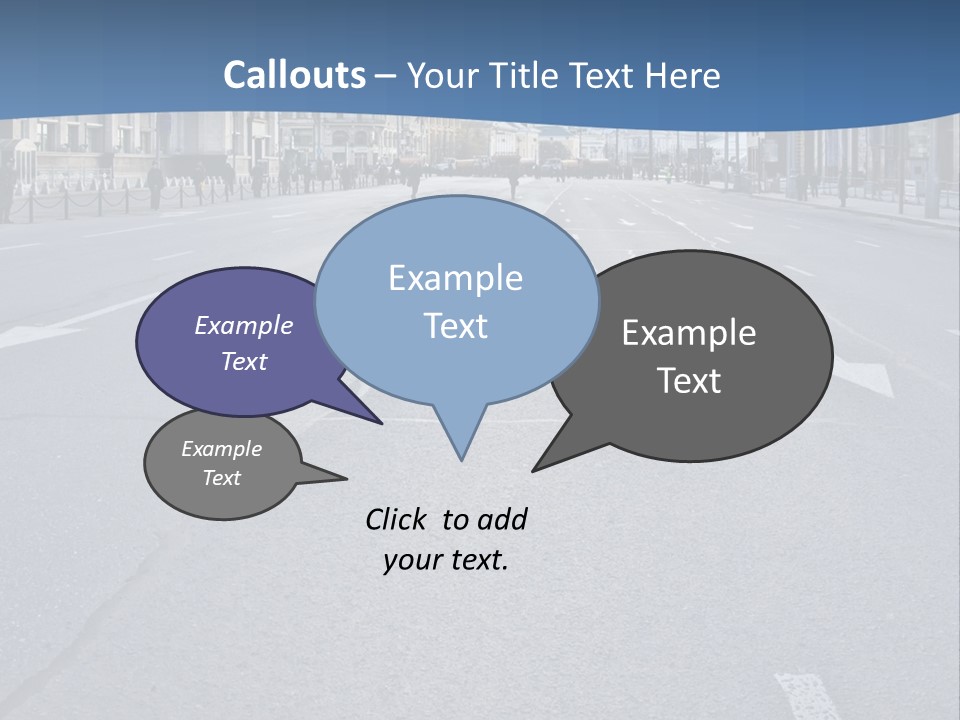An Empty Street With People Walking On It PowerPoint Template