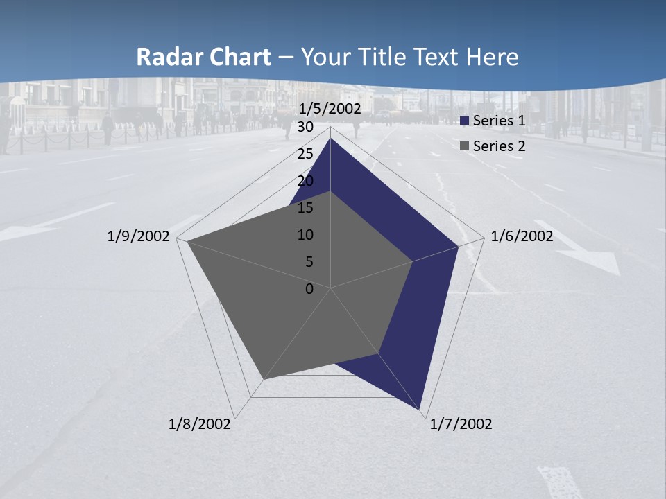 An Empty Street With People Walking On It PowerPoint Template