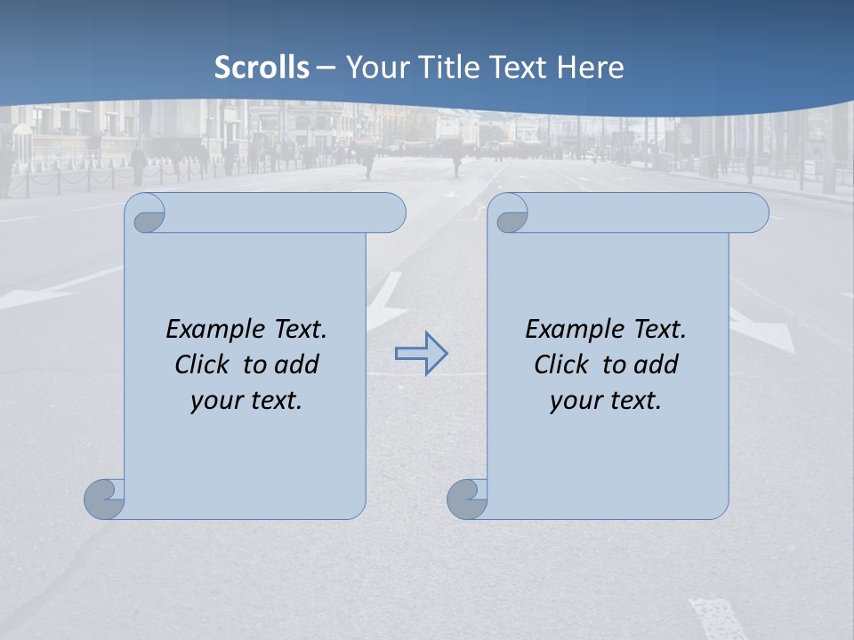 An Empty Street With People Walking On It PowerPoint Template