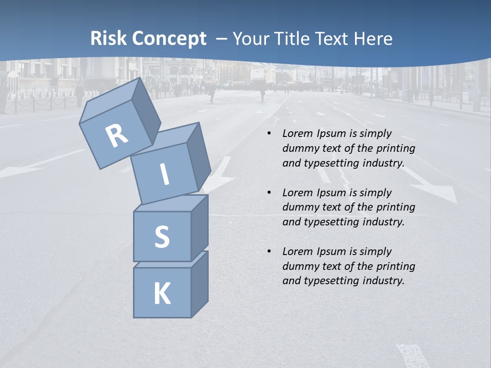 An Empty Street With People Walking On It PowerPoint Template