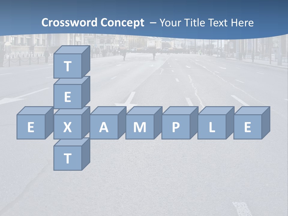 An Empty Street With People Walking On It PowerPoint Template