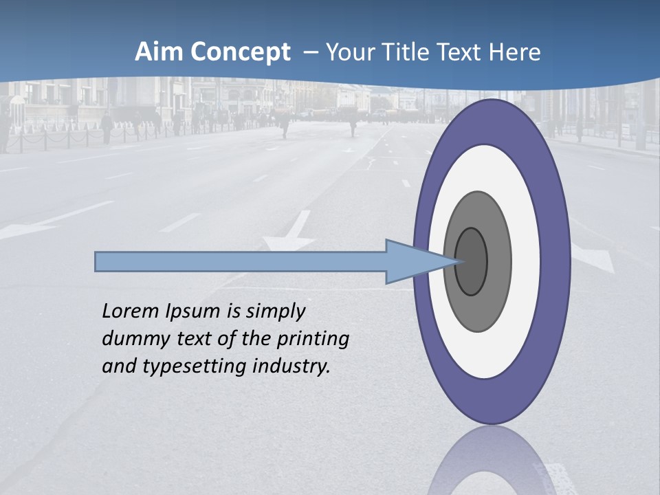 An Empty Street With People Walking On It PowerPoint Template