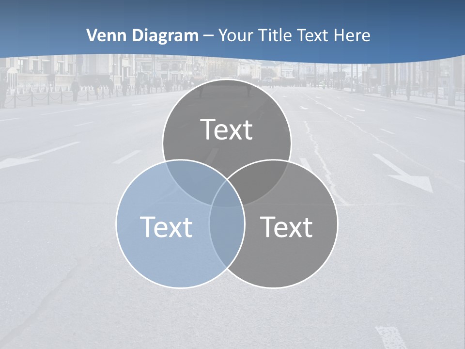 An Empty Street With People Walking On It PowerPoint Template