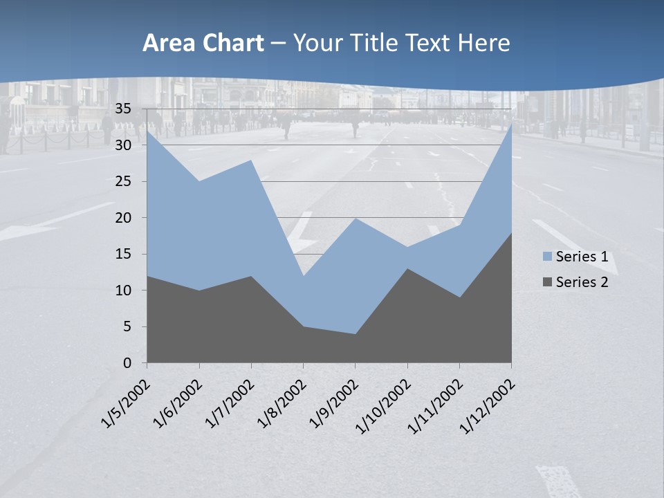 An Empty Street With People Walking On It PowerPoint Template