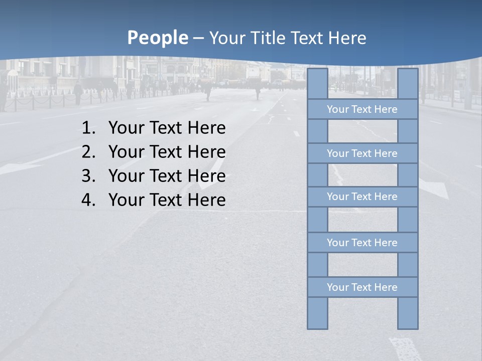 An Empty Street With People Walking On It PowerPoint Template