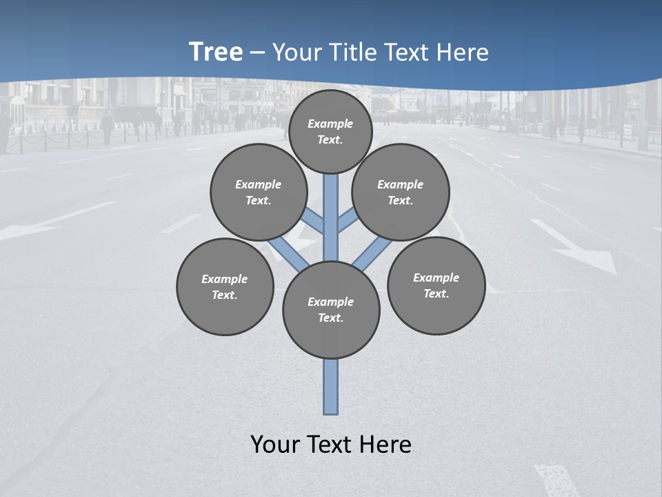 An Empty Street With People Walking On It PowerPoint Template