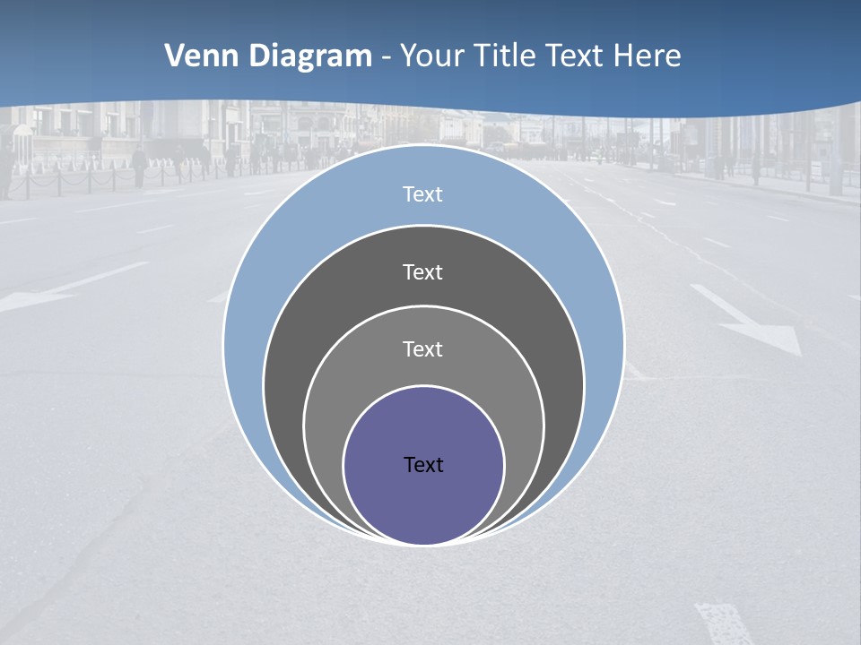 An Empty Street With People Walking On It PowerPoint Template