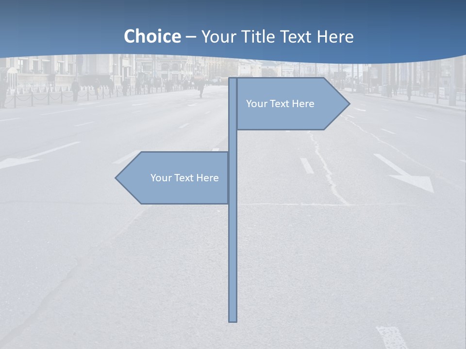 An Empty Street With People Walking On It PowerPoint Template