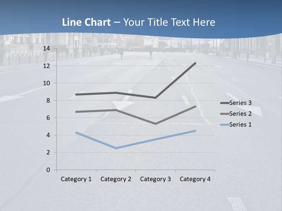 An Empty Street With People Walking On It PowerPoint Template