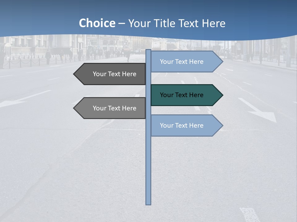 An Empty Street With People Walking On It PowerPoint Template