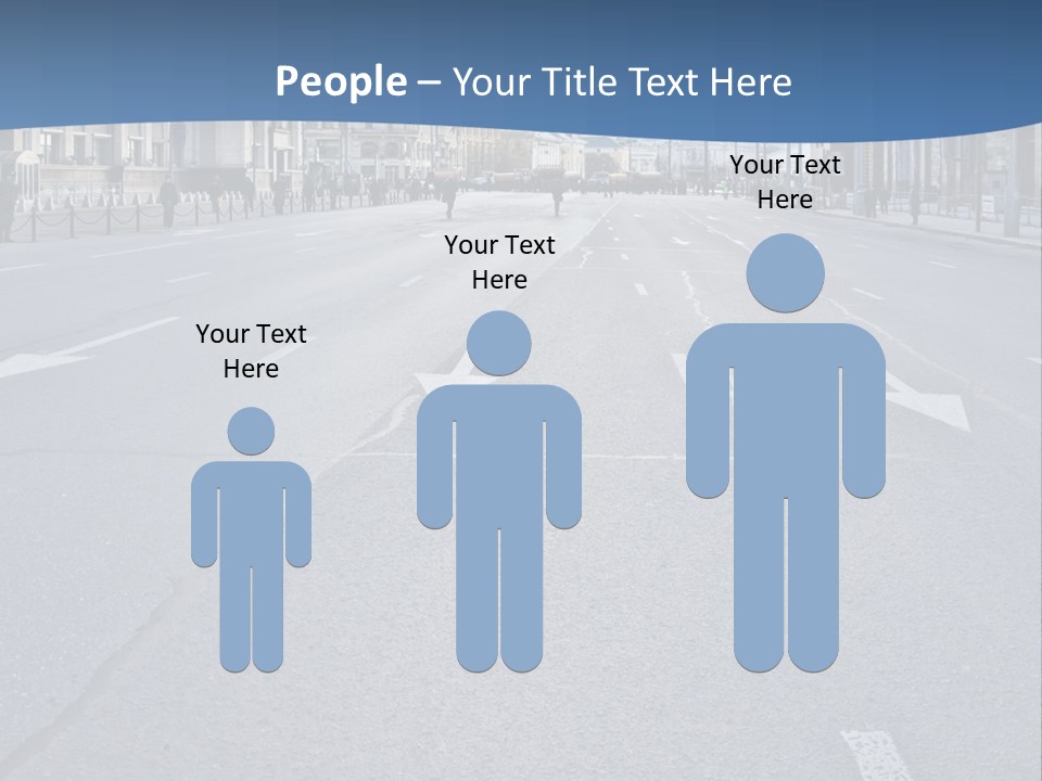 An Empty Street With People Walking On It PowerPoint Template