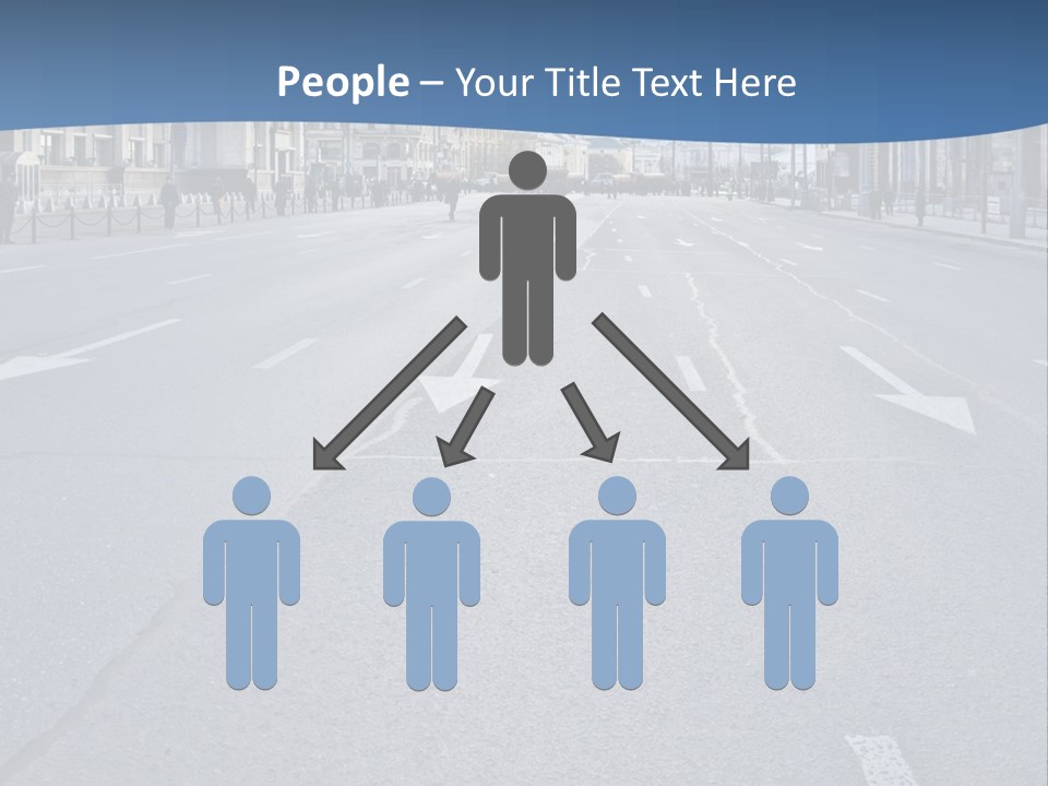 An Empty Street With People Walking On It PowerPoint Template