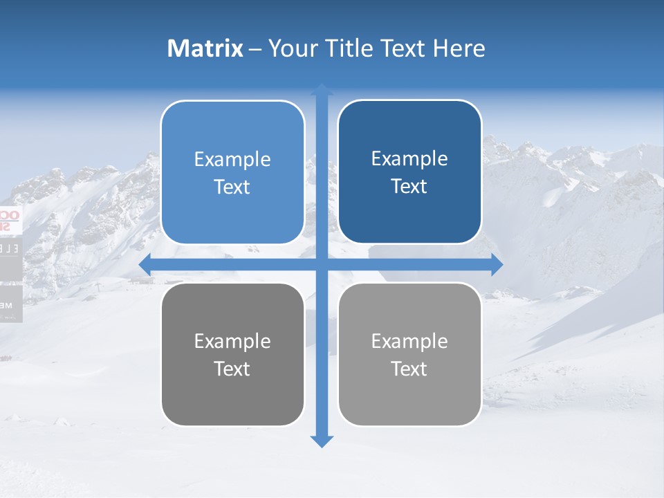 A Snowy Mountain Range With A Street Sign In The Foreground PowerPoint Template