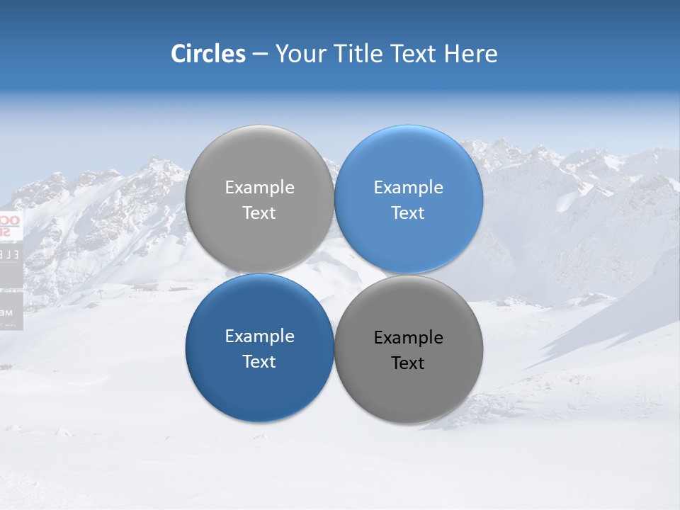A Snowy Mountain Range With A Street Sign In The Foreground PowerPoint Template