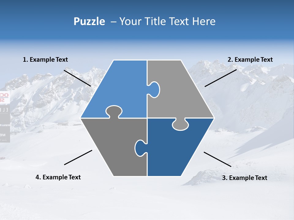 A Snowy Mountain Range With A Street Sign In The Foreground PowerPoint Template