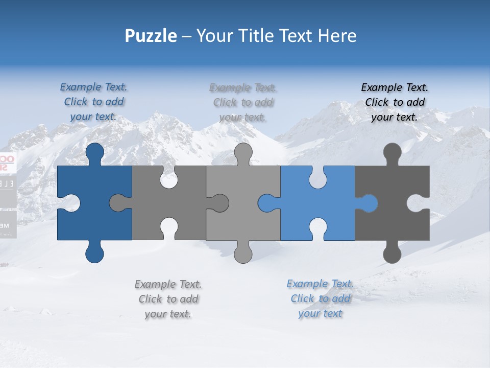 A Snowy Mountain Range With A Street Sign In The Foreground PowerPoint Template