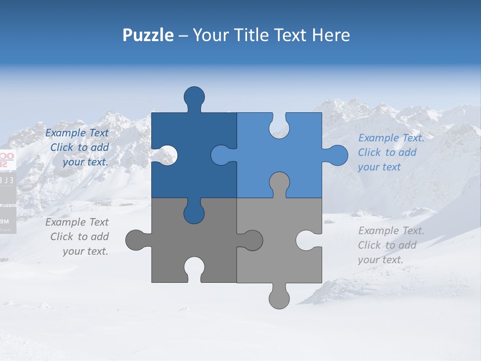 A Snowy Mountain Range With A Street Sign In The Foreground PowerPoint Template