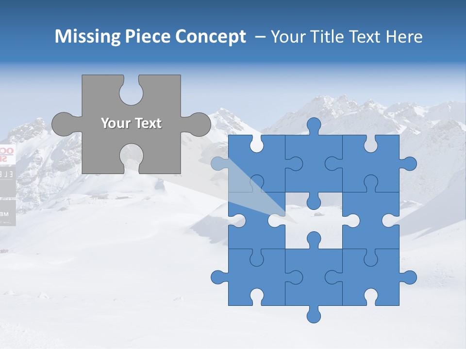 A Snowy Mountain Range With A Street Sign In The Foreground PowerPoint Template