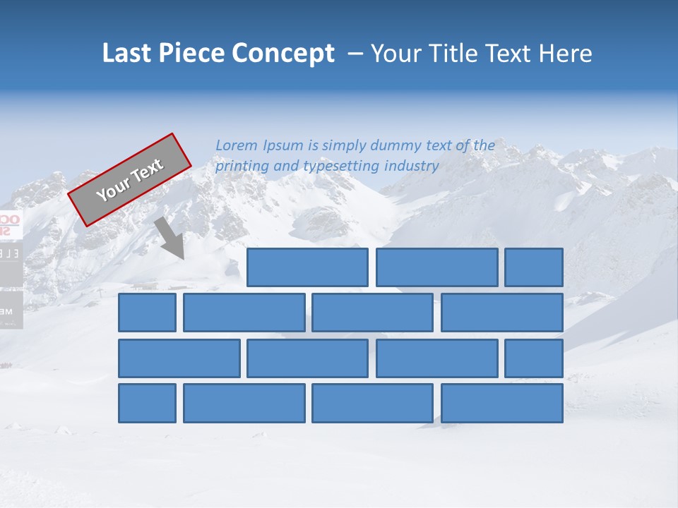 A Snowy Mountain Range With A Street Sign In The Foreground PowerPoint Template